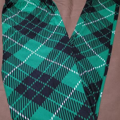 Womans S/M 4-10 Green Tw2 Left Feet Lucky Leggings